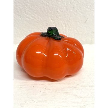 ORTAGGIO FRUTTA VETRO SOFFIATO Murano Zucca arancione  DECORATIVE GLASS ø 9 cm