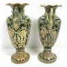 ANTICA COPPIA VASI CERAMICA SMALTATA LUCA DELLA ROBBIA GUALDO TADINO 1900 ITALY 