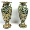 ANTICA COPPIA VASI CERAMICA SMALTATA LUCA DELLA ROBBIA GUALDO TADINO 1900 ITALY 