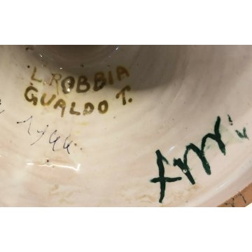 ANTICA COPPIA VASI CERAMICA SMALTATA LUCA DELLA ROBBIA GUALDO TADINO 1900 ITALY 