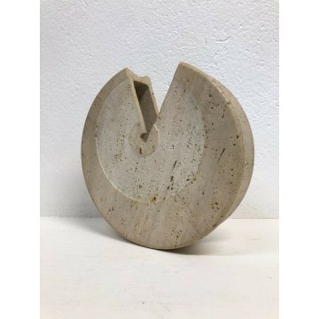 VASO DESIGN TRAVERTINO SCULTURA VINTAGE SERGIO ASTI UP & UP ECCENTRICO MARMO 