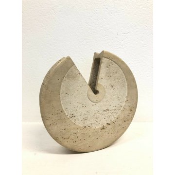 VASO DESIGN TRAVERTINO SCULTURA VINTAGE SERGIO ASTI UP & UP ECCENTRICO MARMO 