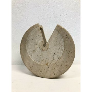 VASO DESIGN TRAVERTINO SCULTURA VINTAGE SERGIO ASTI UP & UP ECCENTRICO MARMO 