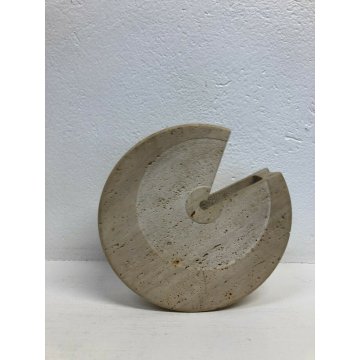 VASO DESIGN TRAVERTINO SCULTURA VINTAGE SERGIO ASTI UP & UP ECCENTRICO MARMO 
