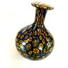PICCOLO VASO BULBOSO MONOFIORE VETRO SOFFIATO Murano GLASS Murrine 10 cm/h '900