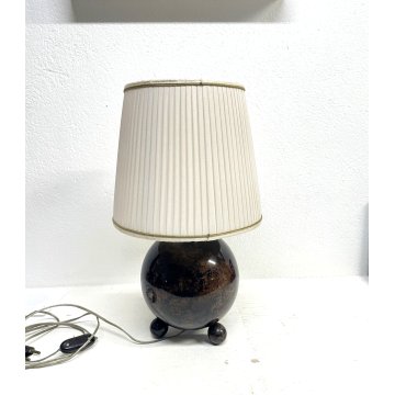 LAMPADA DA TAVOLO SFERA LEGNO OTTONE FINTO MARMO/RADICA Art Deco TABLE LAMP '30