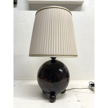 LAMPADA DA TAVOLO SFERA LEGNO OTTONE FINTO MARMO/RADICA Art Deco TABLE LAMP '30