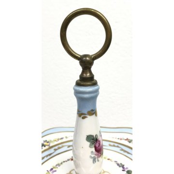 ALZATA LIMONGE 3 PIATTI PORTA FRUTTA DECORO FLOREALE PORCELLANA VINTAGE 1900 OLD