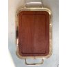 VASSOIO con TAGLIERE LEGNO PRESE METALLO DEGUSTAZIONE FORMAGGI SALUMI 60x36 cm