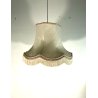GRANDE PARALUME CAMPANA PAGODA TESSUTO SATIN BEIGE FRANGE ø 61x42 cm/h ANNI '60