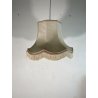 GRANDE PARALUME CAMPANA PAGODA TESSUTO SATIN BEIGE FRANGE ø 61x42 cm/h ANNI '60