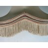 GRANDE PARALUME CAMPANA PAGODA TESSUTO SATIN BEIGE FRANGE ø 61x42 cm/h ANNI '60