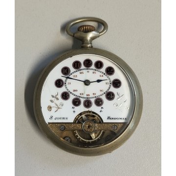 Hebdomas 8 days ANTICO OROLOGIO TASCA epoca 900 OLD POCKET WATCH taschino ø 49mm