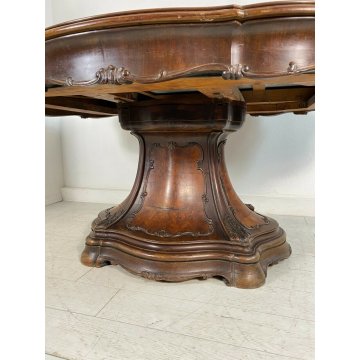 GRANDE ANTICO TAVOLO BISCOTTO PRANZO MARMO VERDE CHIPPENDALE DECO TABLE OLD  