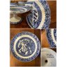 ANTICO SERVIZIO PIATTI 45 Pz. Willow Soc. Cer. Richard CERAMICA BIANCA BLU '800