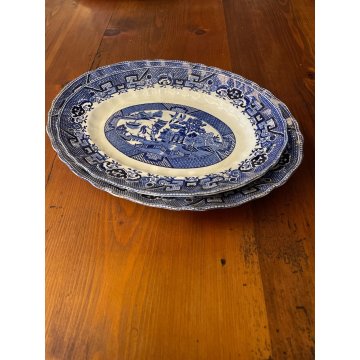 ANTICO SERVIZIO PIATTI 45 Pz. Willow Soc. Cer. Richard CERAMICA BIANCA BLU '800