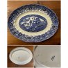 ANTICO SERVIZIO PIATTI 45 Pz. Willow Soc. Cer. Richard CERAMICA BIANCA BLU '800