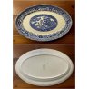 ANTICO SERVIZIO PIATTI 45 Pz. Willow Soc. Cer. Richard CERAMICA BIANCA BLU '800