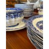 ANTICO SERVIZIO PIATTI 45 Pz. Willow Soc. Cer. Richard CERAMICA BIANCA BLU '800