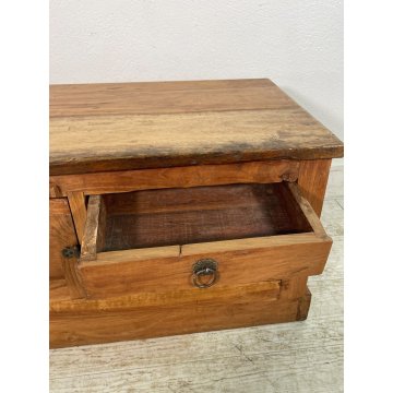 COMODINO CASSAPANCA RUSICO LEGNO CASSETTO ANTA CAMERA DA LETTO SALOTTO STIPO