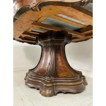 GRANDE ANTICO TAVOLO BISCOTTO PRANZO MARMO VERDE CHIPPENDALE DECO TABLE OLD  