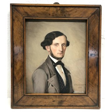 ANTICO QUADRO PER SODERMARK DIPINTO OLIO TAVOLA 1800 EPOCA RITRATTO CORNICE OLD 