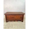 ANTICA PICCOLA CASSAPANCA legno NOCE 118 cm epoca 1800 OLD WOOD CHEST FORMELLA