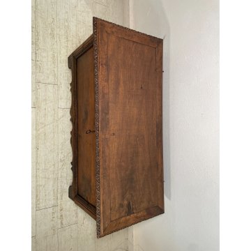 ANTICA PICCOLA CASSAPANCA legno NOCE 118 cm epoca 1800 OLD WOOD CHEST FORMELLA