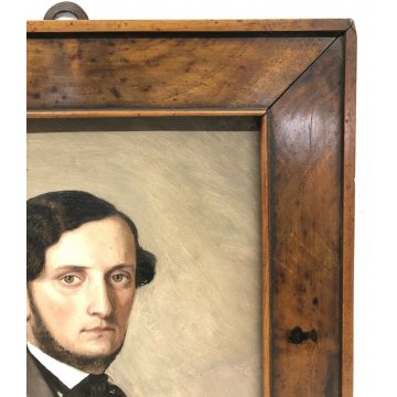 ANTICO QUADRO PER SODERMARK DIPINTO OLIO TAVOLA 1800 EPOCA RITRATTO CORNICE OLD 