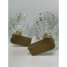 COPPIA APPLIQUE BAROVIER & TOSO VETRO MURANO ANNI 30 ITALIA ART DECO LAMPADA