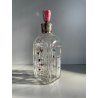 ANTICA BOTTIGLIA DECANTER CRISTALLO MOLATO TAPPO PIETRA COLLARE ARGENTO 800