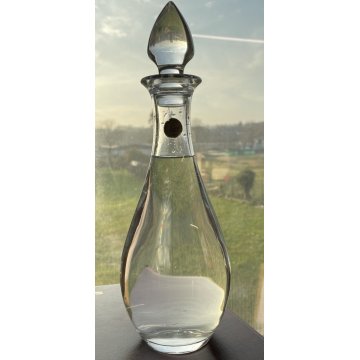 BOTTIGLIA DECANTER a GOCCIA VINTAGE Cristal d'Arques FRANCIA 33 cm/h ANNI '60