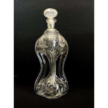 ANTICA BOTTIGLIA LIQUORE DECANTER VITTORIANO CRISTALLO MOLATO Cluk Cluk BOTTLE