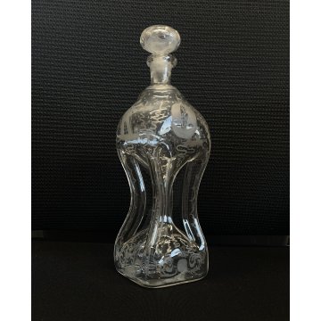 ANTICA BOTTIGLIA LIQUORE DECANTER VITTORIANO CRISTALLO MOLATO Cluk Cluk BOTTLE