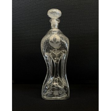 ANTICA BOTTIGLIA LIQUORE DECANTER VITTORIANO CRISTALLO MOLATO Cluk Cluk BOTTLE