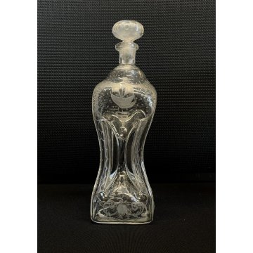 ANTICA BOTTIGLIA LIQUORE DECANTER VITTORIANO CRISTALLO MOLATO Cluk Cluk BOTTLE