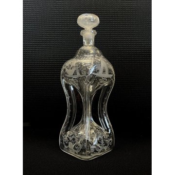 ANTICA BOTTIGLIA LIQUORE DECANTER VITTORIANO CRISTALLO MOLATO Cluk Cluk BOTTLE