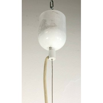 LAMPADARIO DESIGN PLAFONIERA ANNI 80 VETRO MURANO SOSPENSIONE VINTAGE OLD