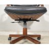 POLTRONA UFFICIO VAGHI GIREVOLE DESIGN ITALIA LEGNO PELLE ARCHAIR OFFICE ANNI 70