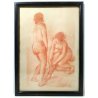 ANTICO QUADRO SANGUIGNA VINCENZO NICOLETTI NUDO DONNA NUDI DIPINTO EPOCA 1932