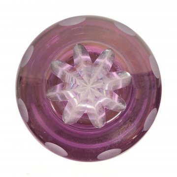 BOTTIGLIA VETRO PRIMI 1900 VIOLA BOHEMIA BOTTLE MURANO DECORATA VINTAGE DESIGN 