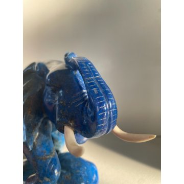 RARA SCULTURA ELEFANTE PIETRA BLU ORO LAPISLAZZULO  1,5 KG COLLEZIONE '900