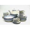 SERVIZIO PIATTI 4 pers.THUN RIGHE BLU PIANI FONDI CAFFÈ THE DOLCE TEIERA POTTERY