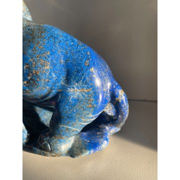 RARA SCULTURA ELEFANTE PIETRA BLU ORO LAPISLAZZULO  1,5 KG COLLEZIONE '900