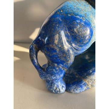 RARA SCULTURA ELEFANTE PIETRA BLU ORO LAPISLAZZULO  1,5 KG COLLEZIONE '900