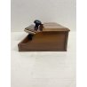 CALAMAIO VINTAGE SCATOLA LEGNO BICCHIERE e TAMPONE ASSORBENTE per INCHIOSTRO '40