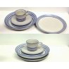 SERVIZIO PIATTI 4 pers.THUN RIGHE BLU PIANI FONDI CAFFÈ THE DOLCE TEIERA POTTERY