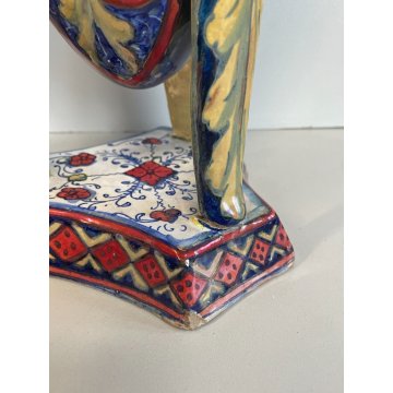 COPPIA VASI RUBBOLI GUALDO TADINO VASE EPOCA '800 TERRACOTTA SMALTATA scu LUSTRO