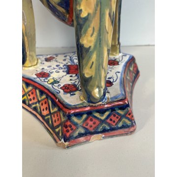 COPPIA VASI RUBBOLI GUALDO TADINO VASE EPOCA '800 TERRACOTTA SMALTATA scu LUSTRO