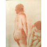 ANTICO QUADRO SANGUIGNA VINCENZO NICOLETTI NUDO DONNA NUDI DIPINTO EPOCA 1932